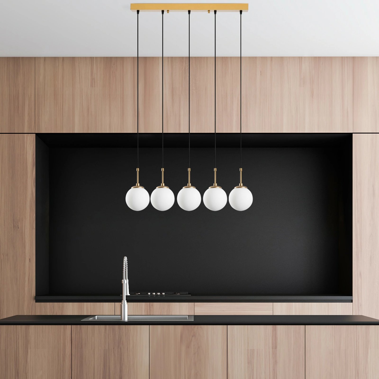 Llambë tavani Opviq Orbital, ngjyrë ari, 80x15x115cm