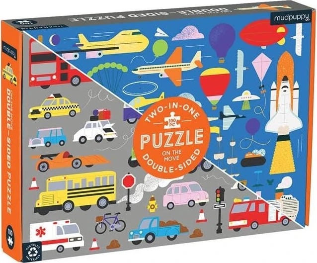 Puzzle Mudpuppy, Transporti me Dy Faqe, 100 copa