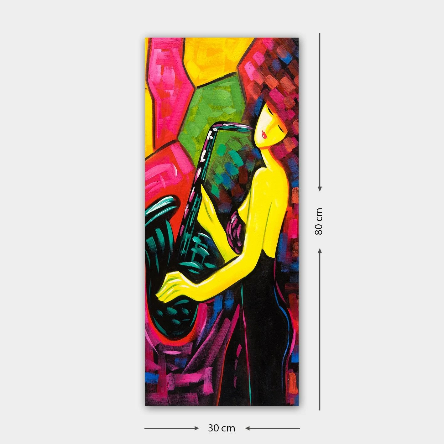 Pikturë dekorative në kanavacë, shumëngjyrëshe, kornizë druri, 30x80cm, DKY484840348_3080