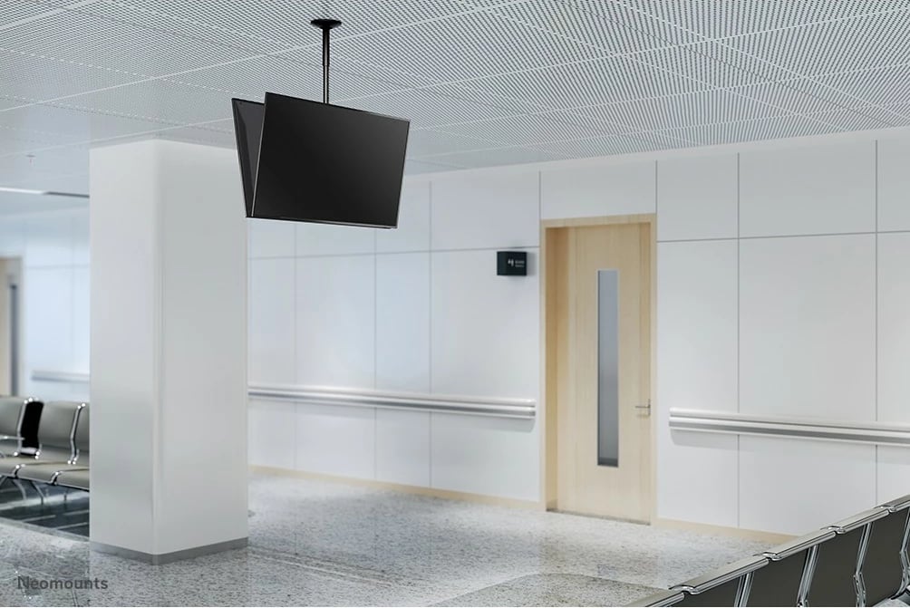 Mbajtëse tavani për dy ekrane Neomounts FPMA-C340DBLACK, 32-75 inç, rregullim lartësie, e zezë
