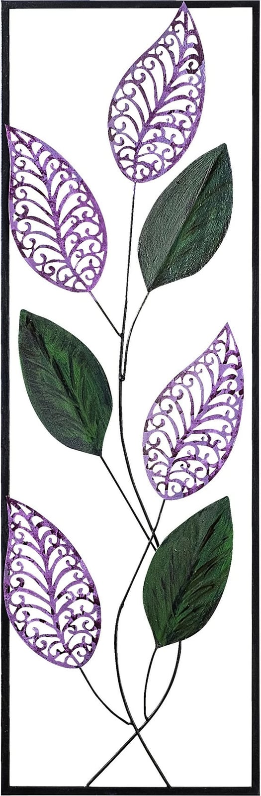 Aksesor dekorativ metalik për mur, Wallity, gjethe, shumëngjyrësh