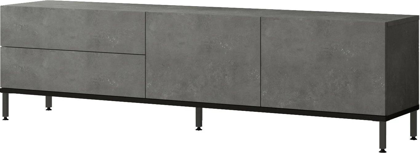 Komodë TV Skye Decor, LV6-RL, ngjyrë argjendi dhe e zezë