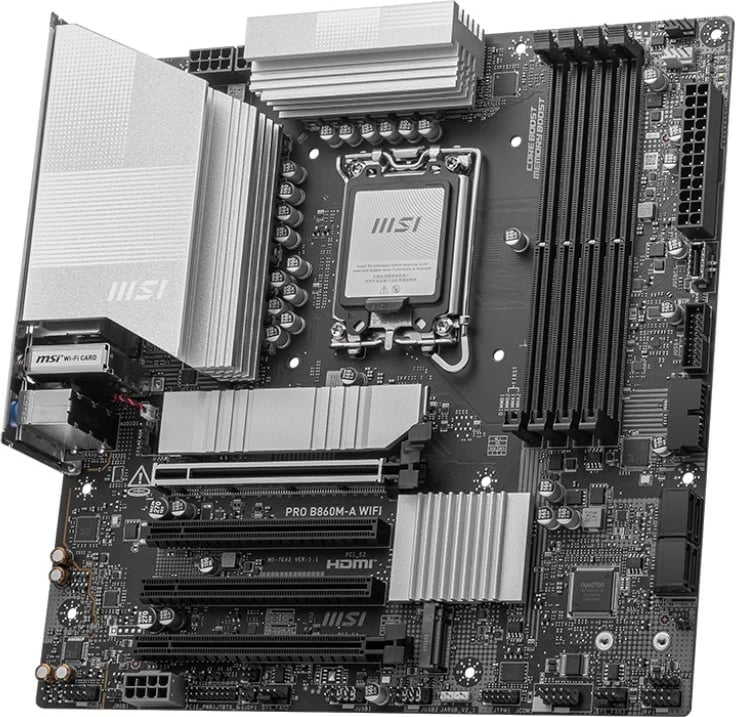Pllakë amë MSI PRO B860M-A WIFI, Intel B860, micro ATX, E zezë