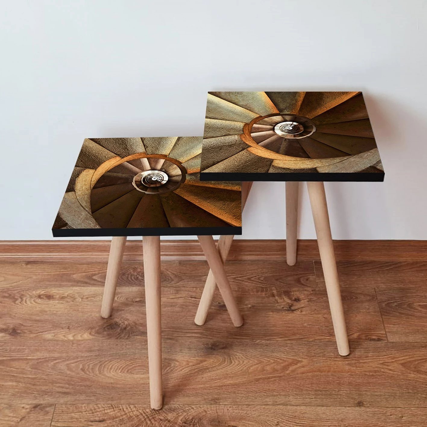 Set tavolina të mbivendosura, Skye Decor, 2 copë, kafe-portokalli-bezhë, 2Shp360