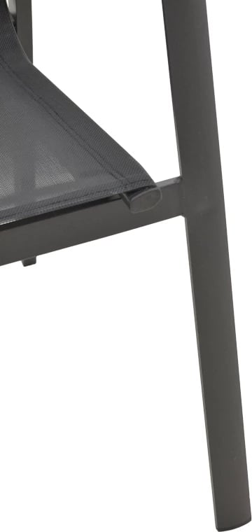 Karrige për kopsht Dashiell metalike e zezë textilene e zezë 71x58x94cm