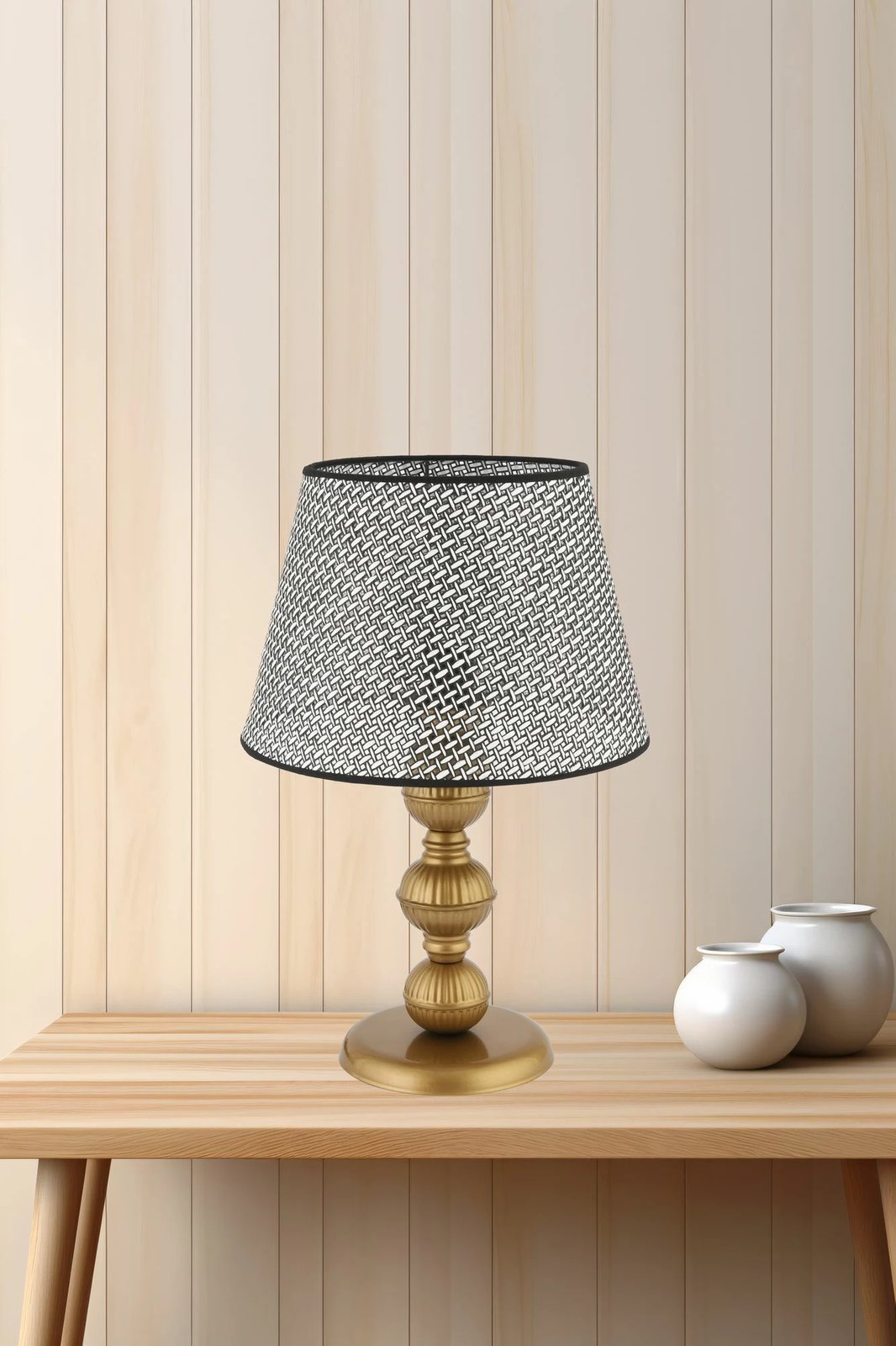 Llambë tavoline Opviq, 300 Hazeran, gri dhe ari