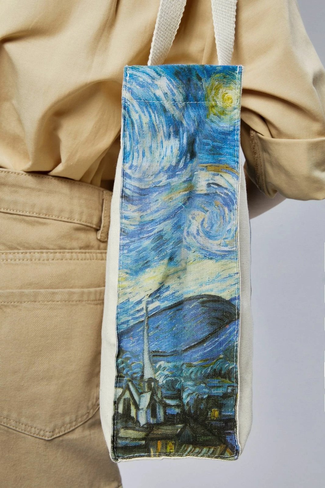 Torbë tote Zoozie Bags, krem, 2270, dizajn Van Gogh Starry Night