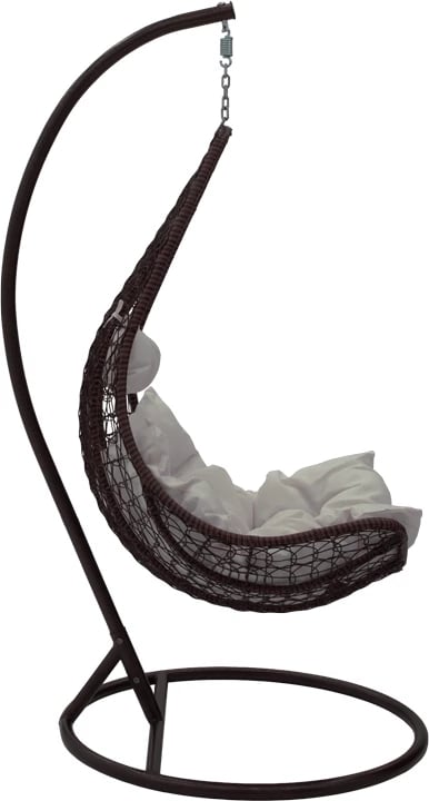 Lëkundëse varëse Soleil, metal, kafe, jastëk bezhë, 103x83x200cm