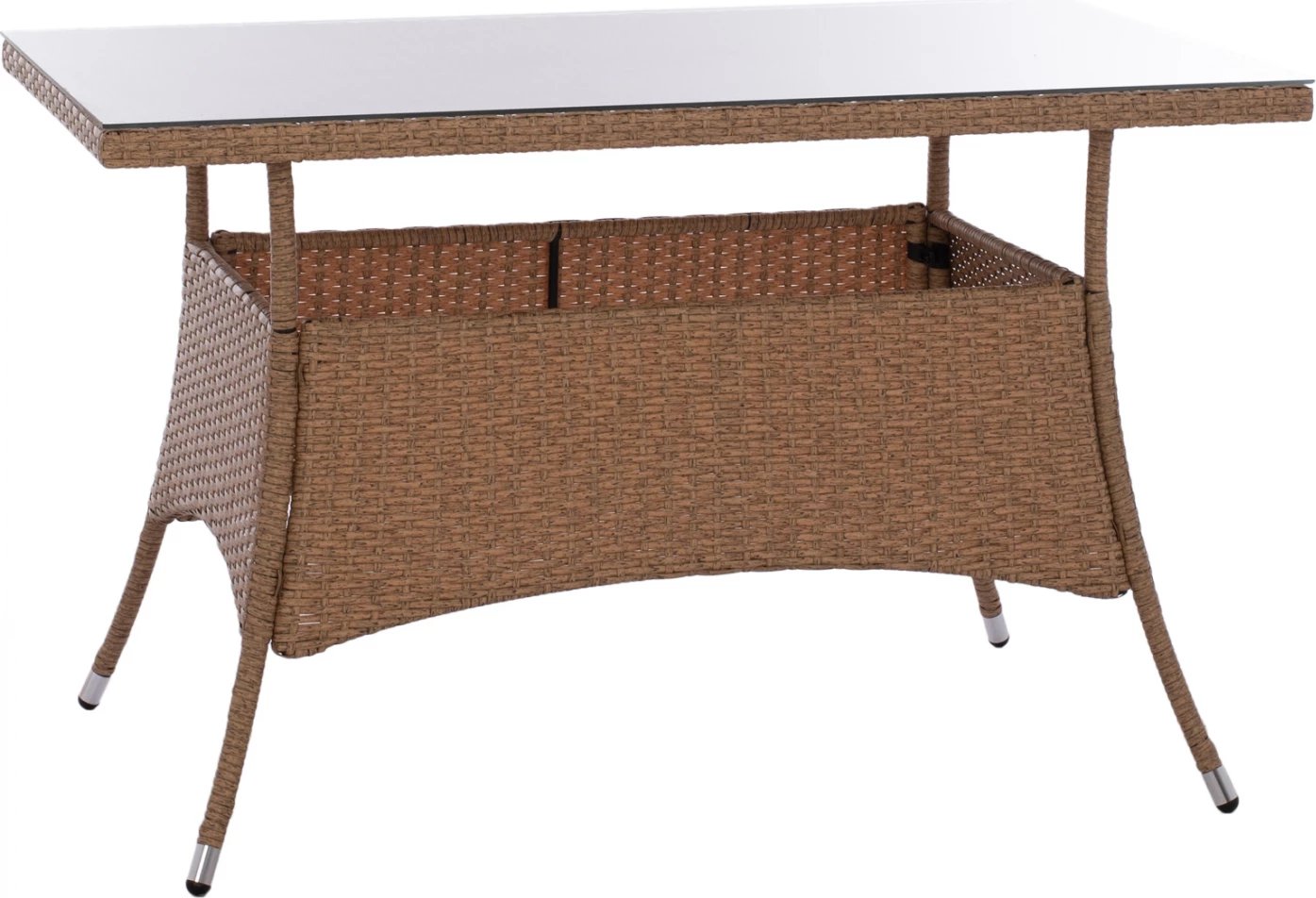 Tavolinë ushtarake metalike, rattan, ngjyrë bezhë-kafe, FH5141.32, 120x70x75 cm