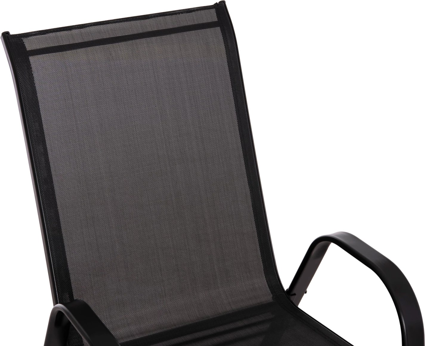 Karrige për jashtë LEON FH5000.43, kornizë metalike e zezë & textilene, set prej 4 copash, 55x70x91Hcm