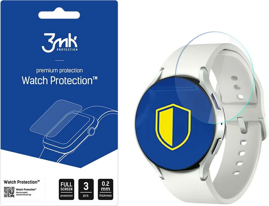 Mbrojtës ekrani për smartwatch 3mk Protection Watch Protection FlexibleGlass Lite, për Samsung Galaxy Watch 6 40mm, 3 copë