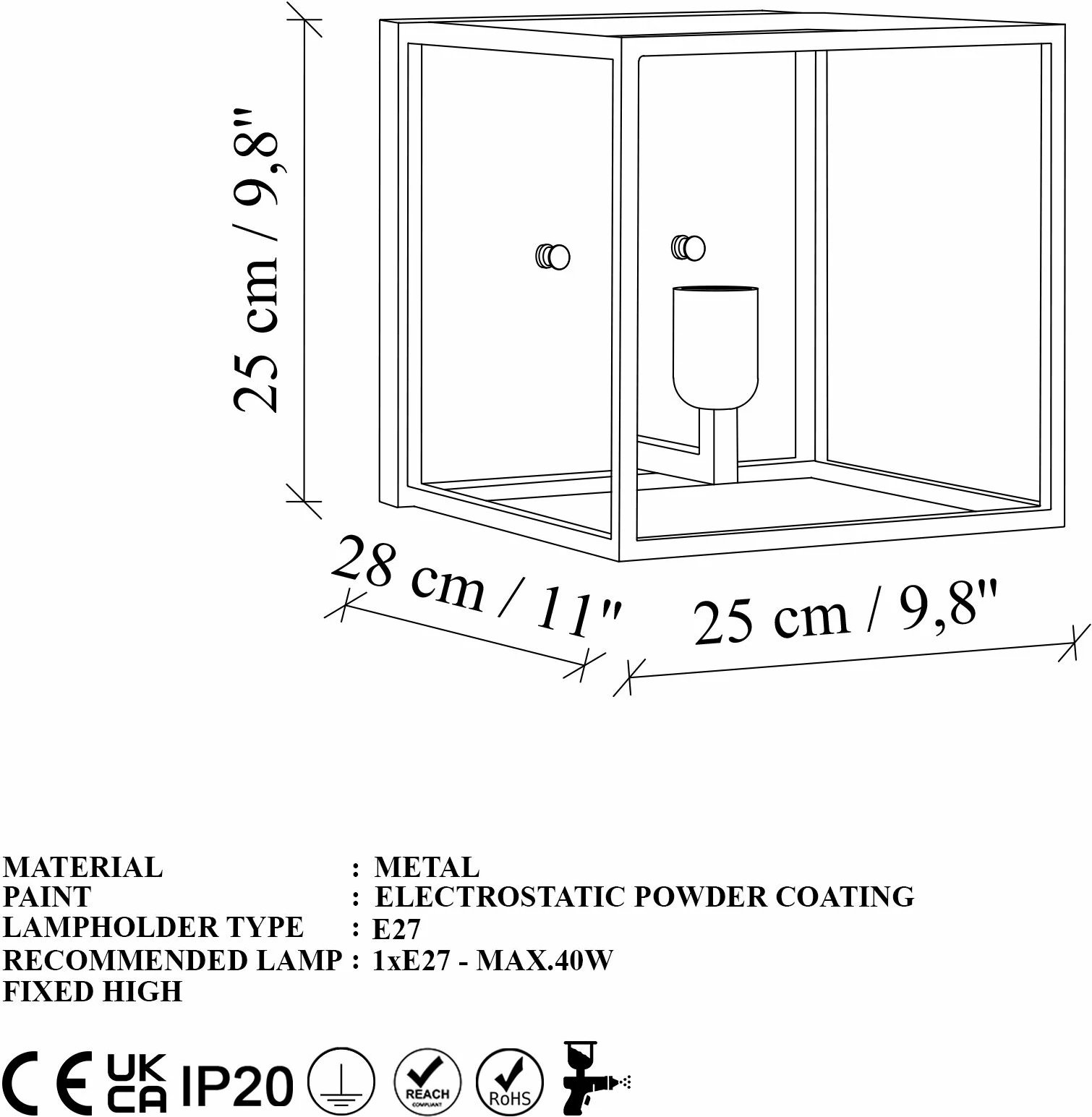 Llambë muri Opviq, ngjyrë ari dhe e zezë, 13751