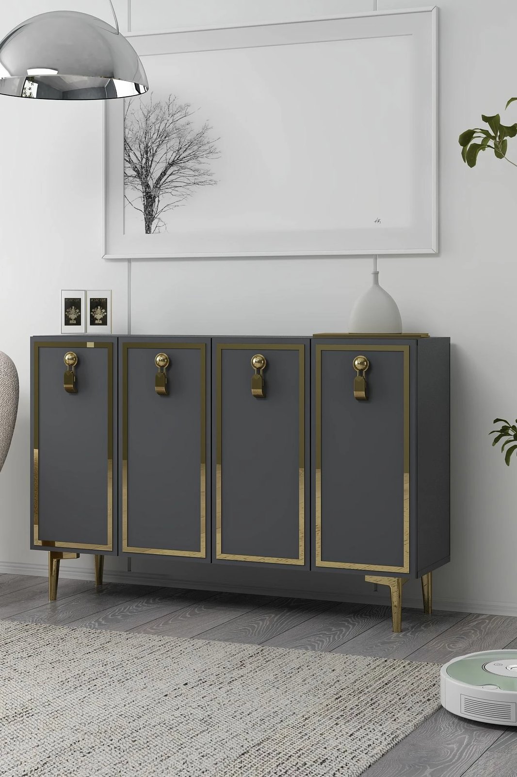 Konsolë Skye Decor, anthracite, gold, 8186KM-64