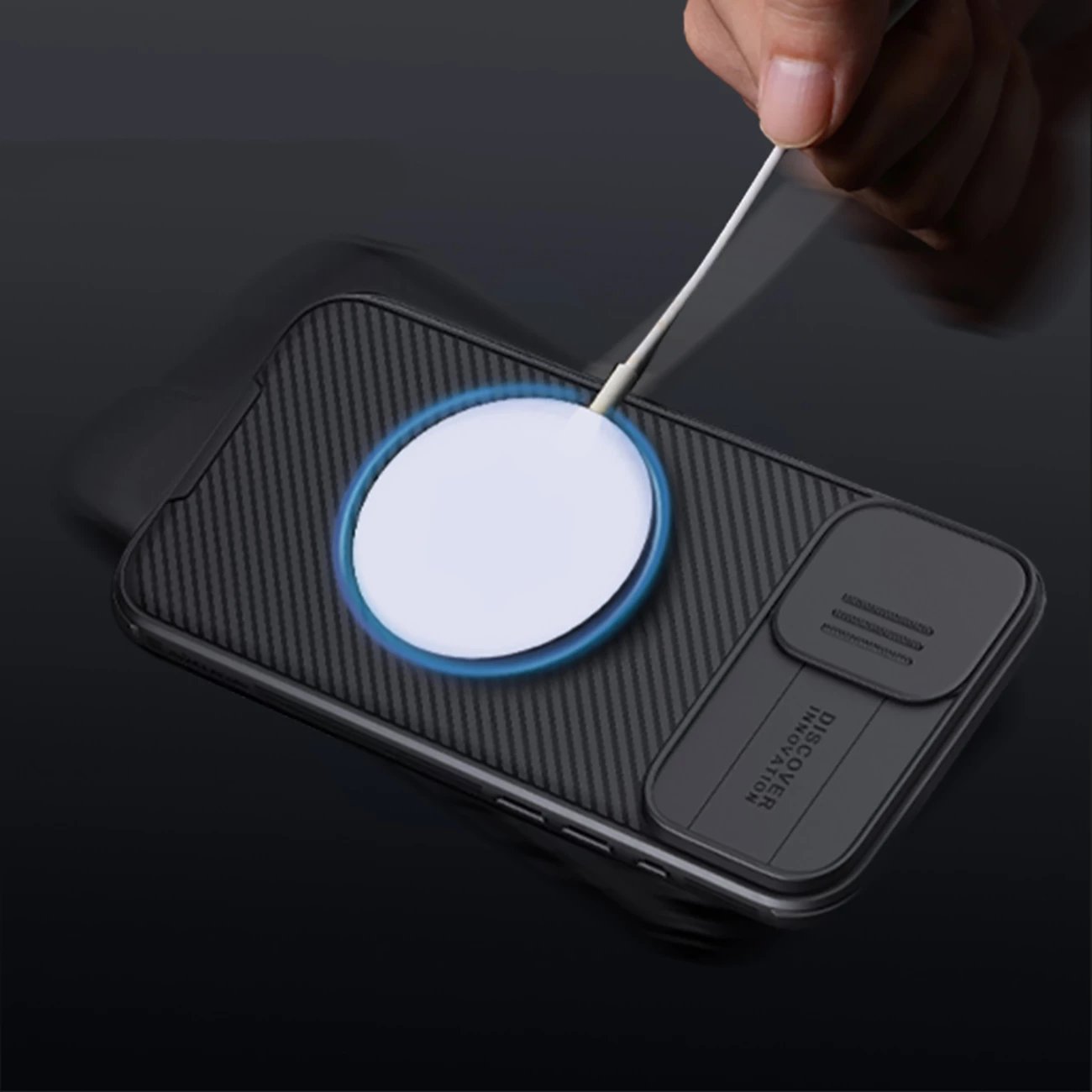 Mbështjellës Nillkin CamShield Pro Magnetic për iPhone 16, i zi Mbështjellës Nillkin CamShield Pro Magnetic për iPhone 16, i zi