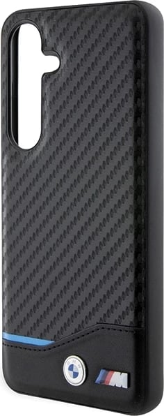 Mbështjellës BMW Leather Carbon për Samsung Galaxy S24, i zi