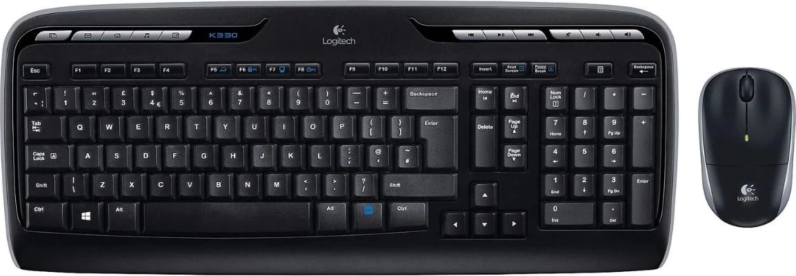 Set Maus dhe tastierë Logitech MK330 920-003989 pa tela layout US-International e zezë