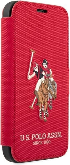 Mbështjellës U.S. Polo Assn. USFLBKP12LPUGFLRE për iPhone 12 Pro Max 6.7", Polo Embroidery, i kuq