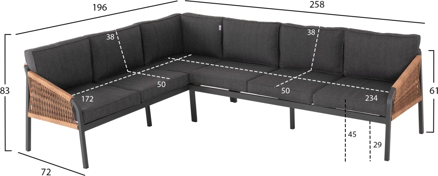 Set ulëse për kopsht MAERLY FH6140.02, antracit/bezhë