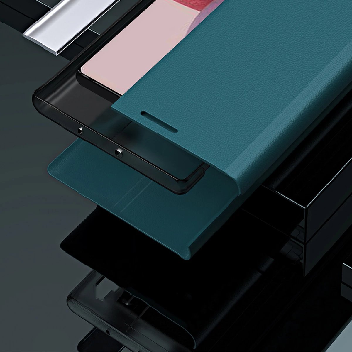 Mbështjellës Hurtel Sleep Case Pro për Samsung Galaxy S23+, me kapak dhe qëndrim, Kaltër