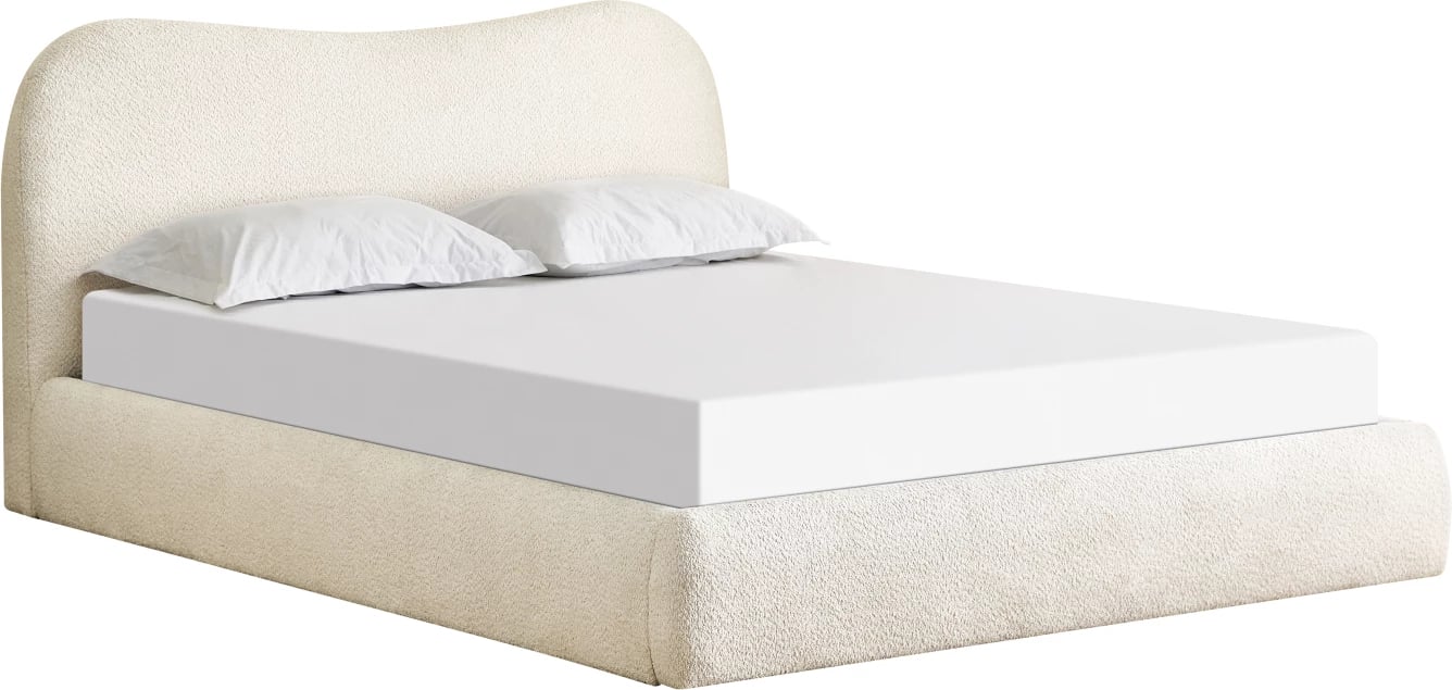 Krevat dopio ROYA, stof i bezhë, me hapësirë për depo, 160x200cm