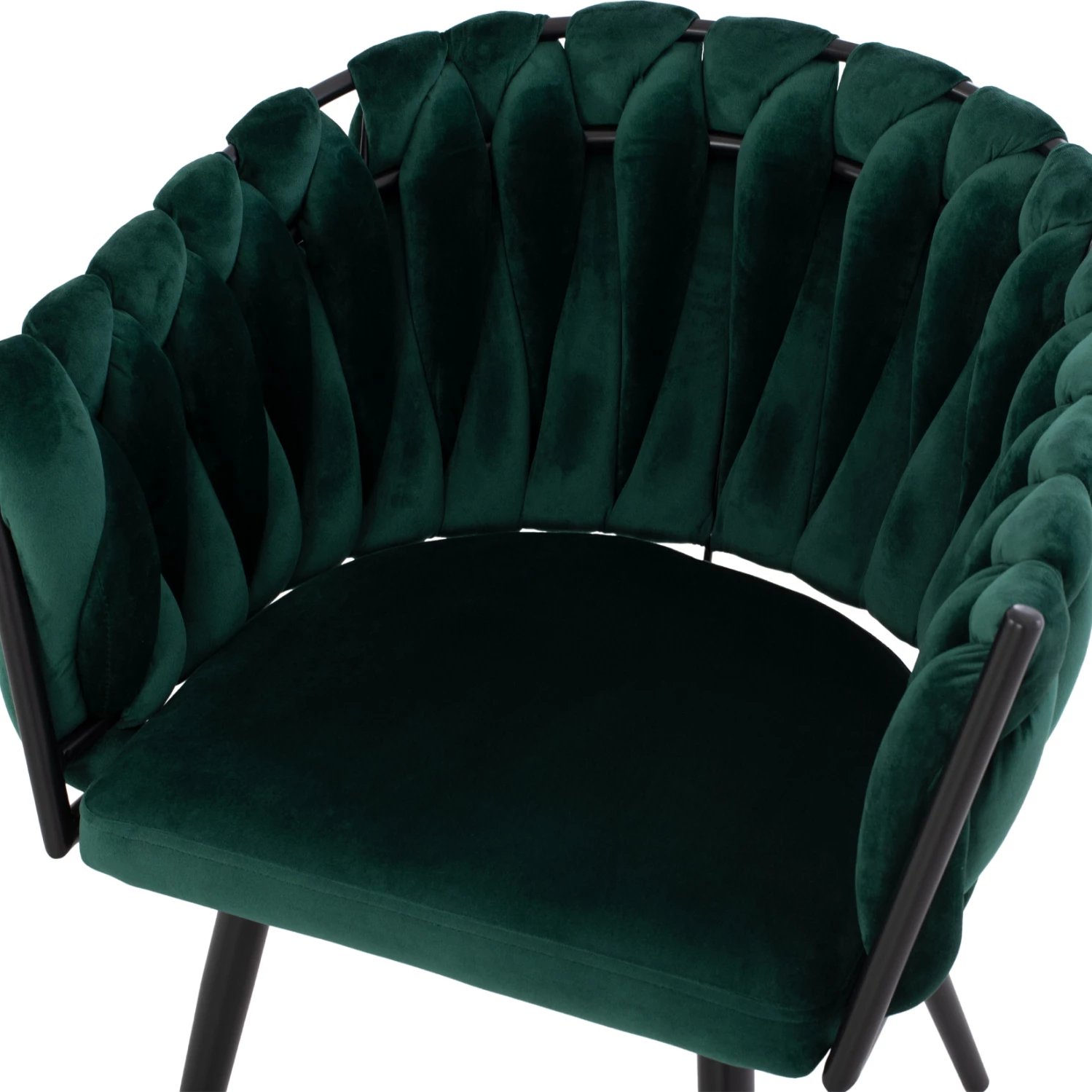 Poltronë Luanda, kadife, ngjyrë selvi, këmbë metalike, FH8741.03, 60x54x78 cm, set prej 2 copë