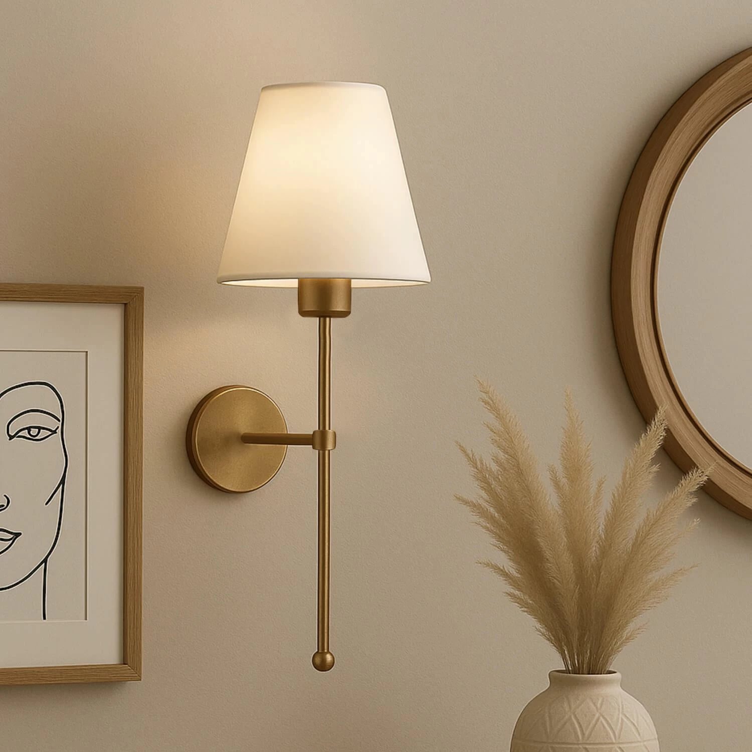 Llambë muri Opviq, krem dhe ari, 241968 Llambë muri Opviq, krem dhe ari, 241968