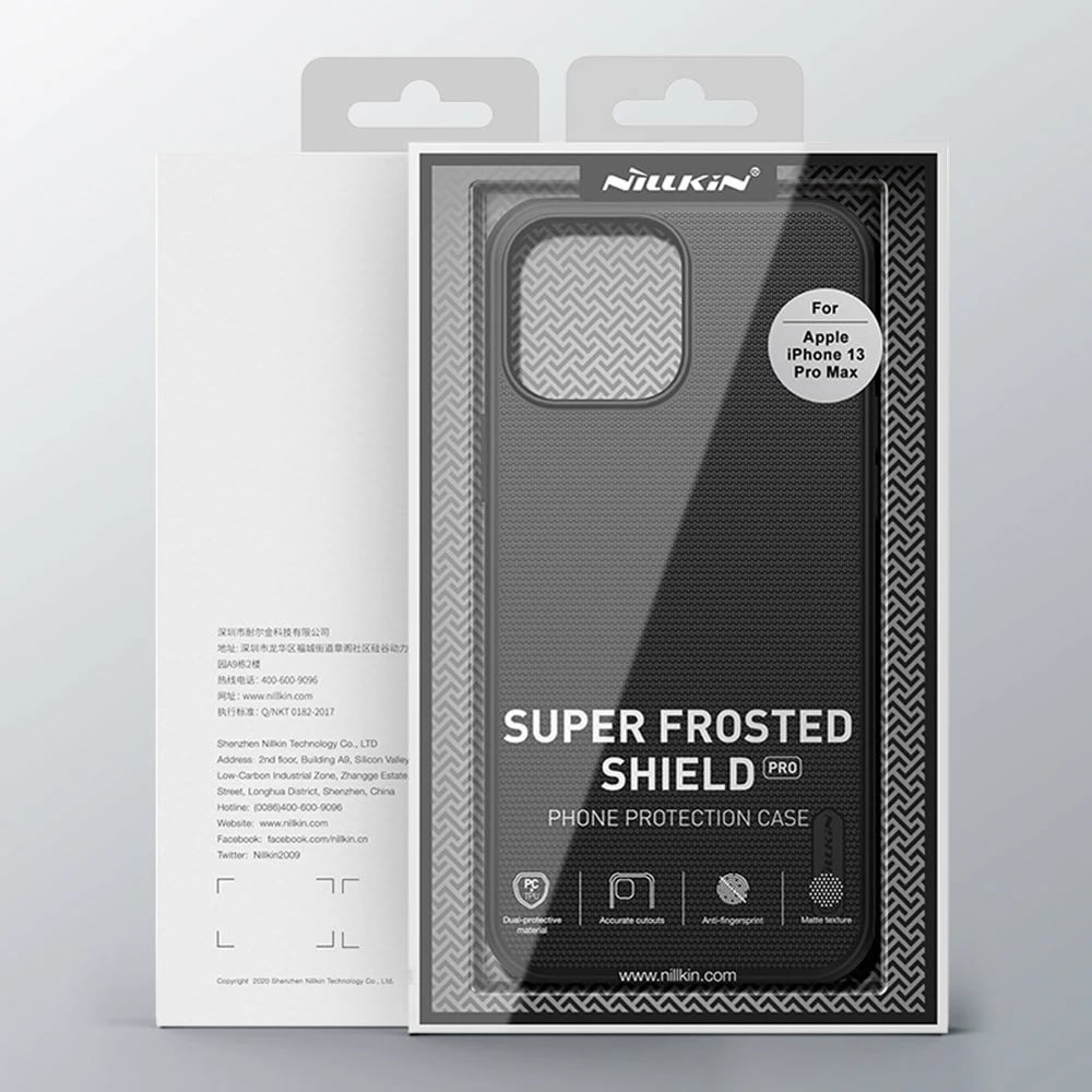 Mbështjellës Nillkin Super Frosted Shield për iPhone 13 Pro Max, i zi