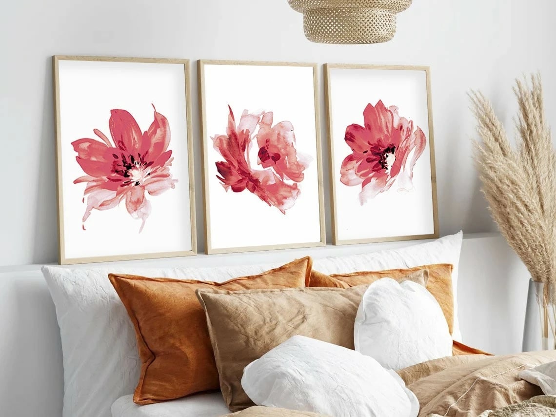 Pikturë dekorative me kornizë, 3 copë, Wallity, Huhu216, 50x70cm