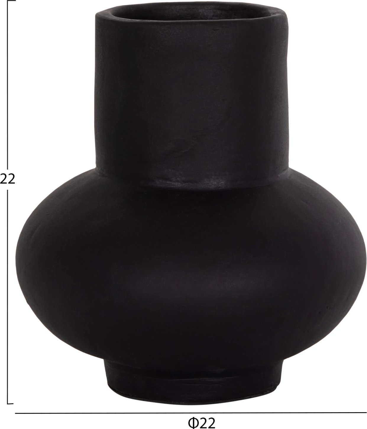 Vazo dekorative tavoline LEMA, terrakotë, e zezë, FH4664.01S, 22x22cm