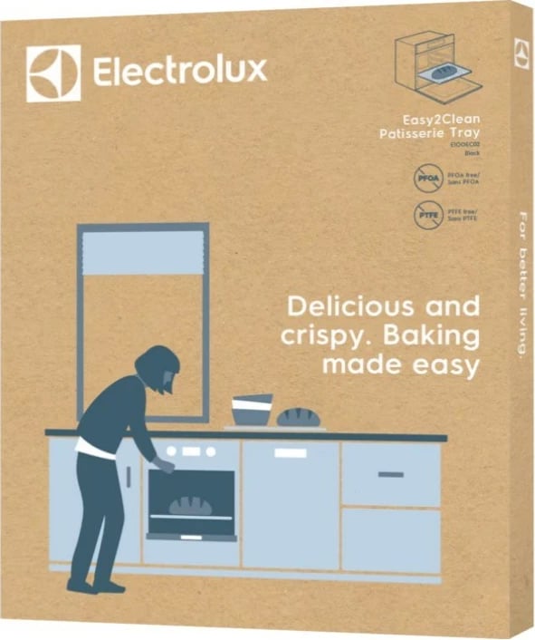 Tepsi pjekjeje Electrolux E1OOEC02, drejtkëndëshe, për furrë, e zezë