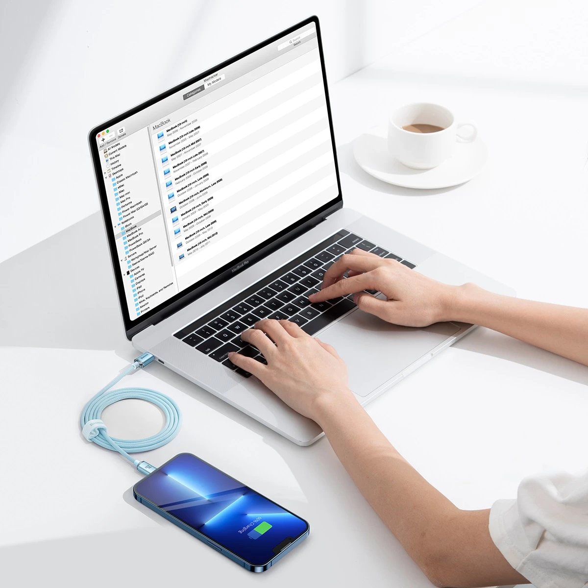 Kabllo Baseus Crystal Shine, USB-C në Lightning, 1.2m, 20W, Kaltër