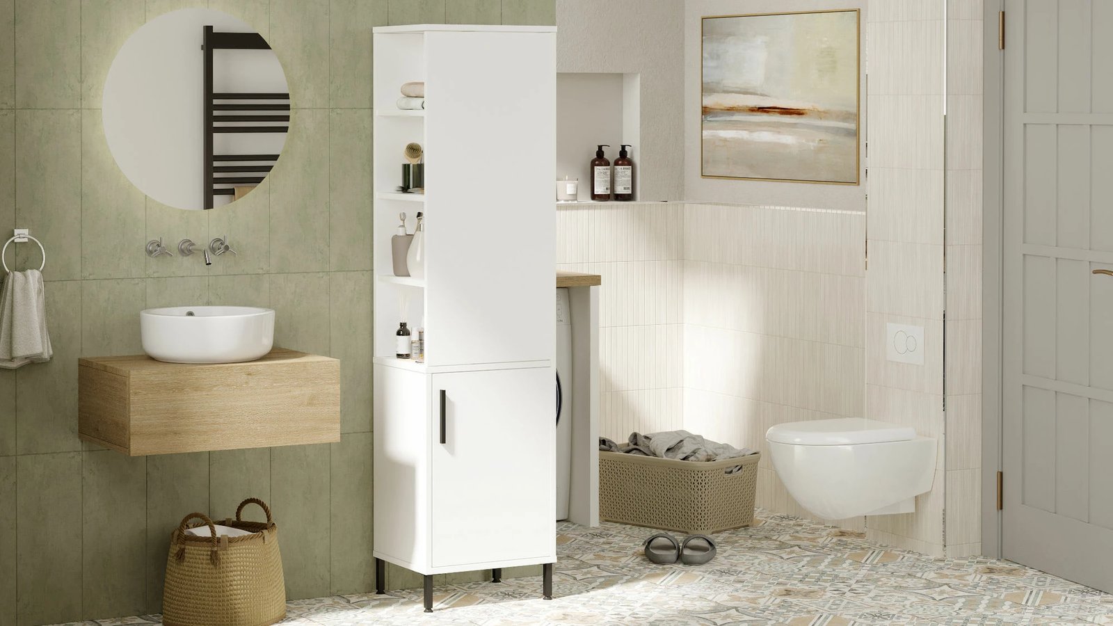 Dollap shumëpërdorimësh, ngjyrë e bardhë, Hanah Home, Vı1-W