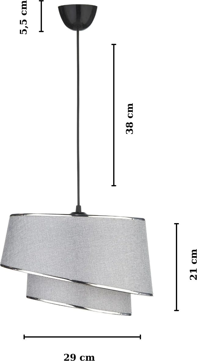 Llambë tavani Opviq, KS-2004, kapak prej stofi, ngjyrë gri dhe argjendi