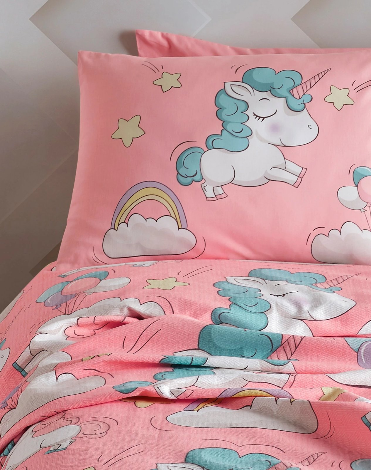 Set pike për një person, L'Essentiel Linge de Maison, Unicornio, rozë