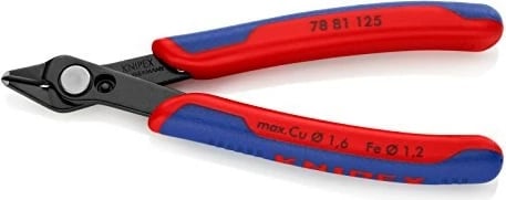 Darë diagonale Knipex 78 81 125, 125 mm, dorezë plastike, blu