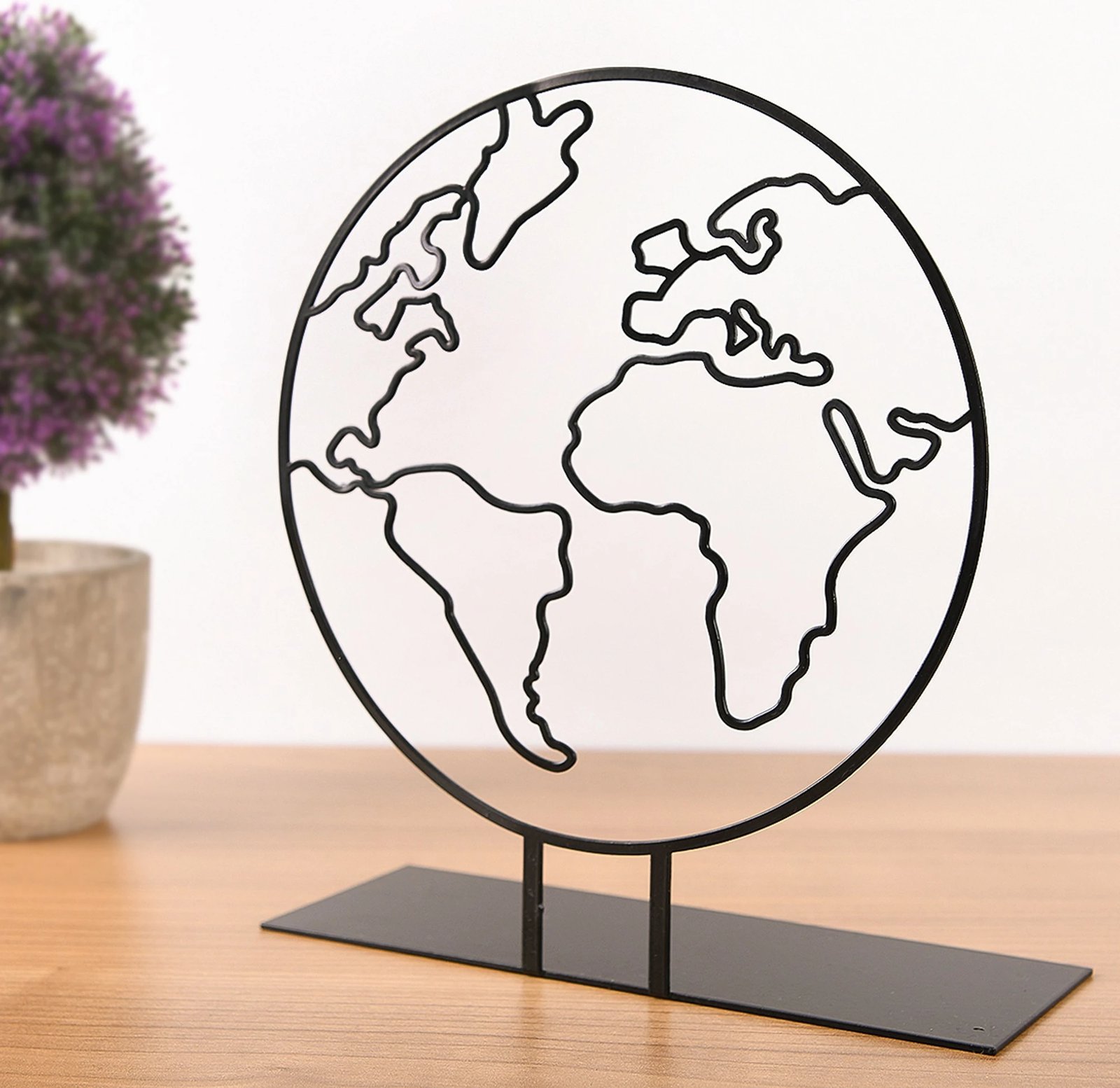 Dekor glob metalik, ngjyrë e zezë, Aberto Design, Foglia