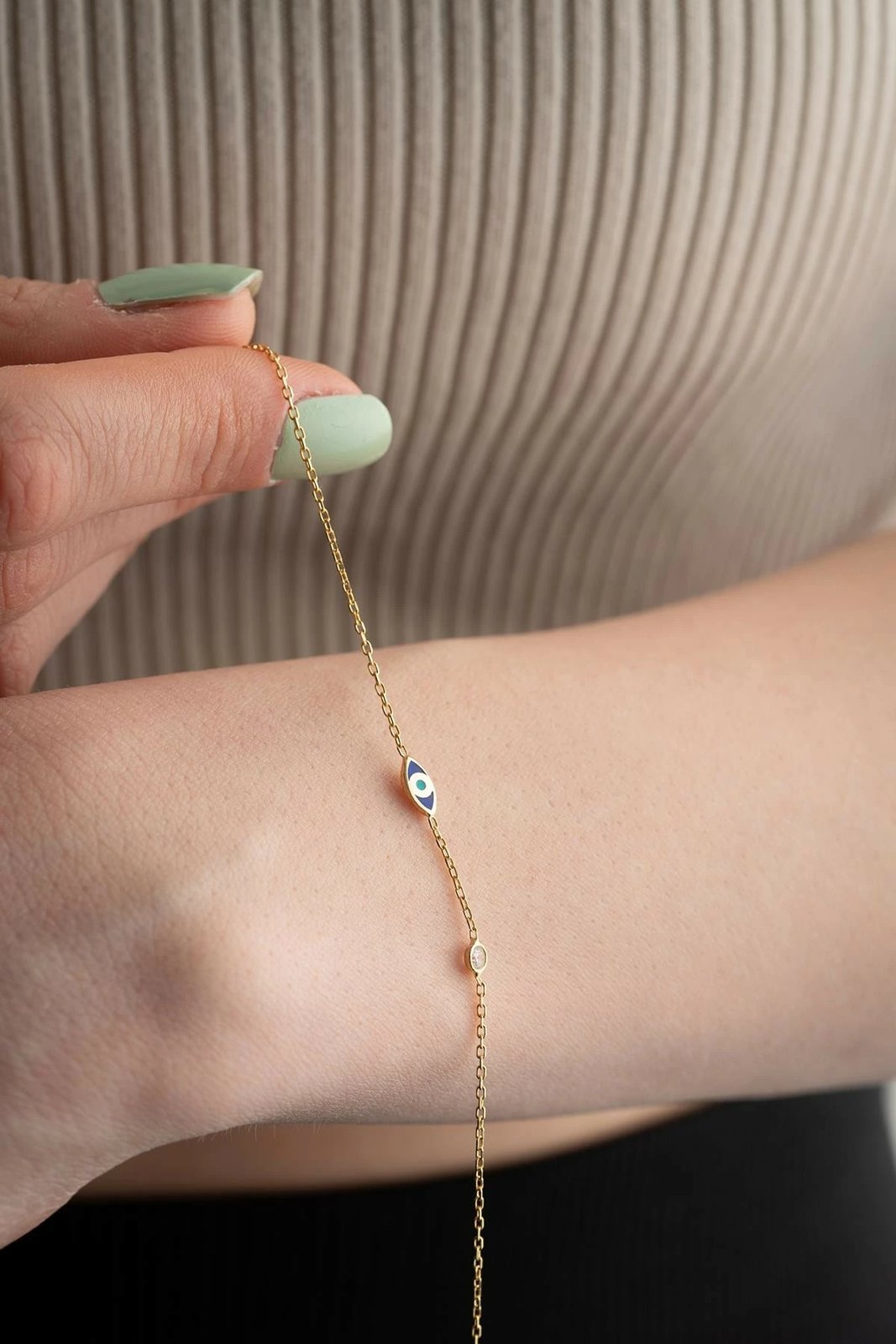 Byzylyk argjendi Jumeon, ngjyrë ari, kaltër e bardhë, NRZ999641