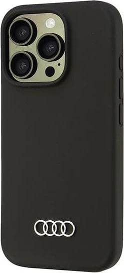 Mbështjellës Audi Silicone Case për iPhone 16 Pro 6.3", zi, hardcase