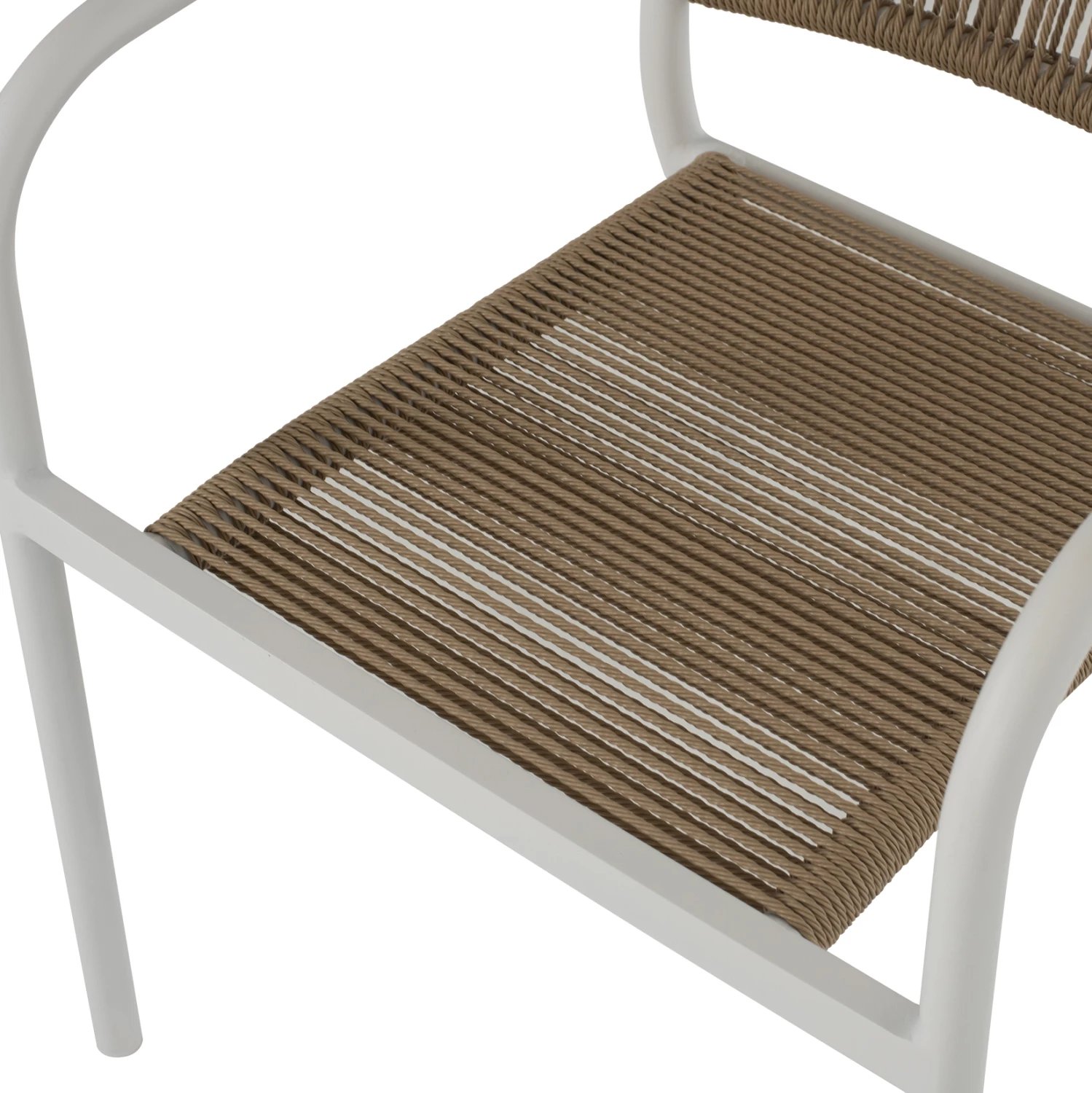 Karrige alumini e bardhë me PE rattan FH5856.01 57x63x80Hcm