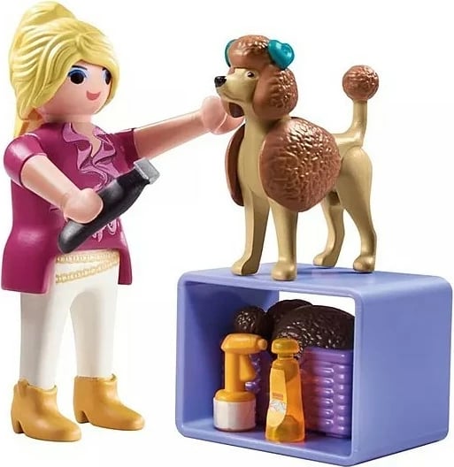 Set lodrash Playmobil My Life 71747 me figurina dhe aksesorë për kujdesin e qenit pudel