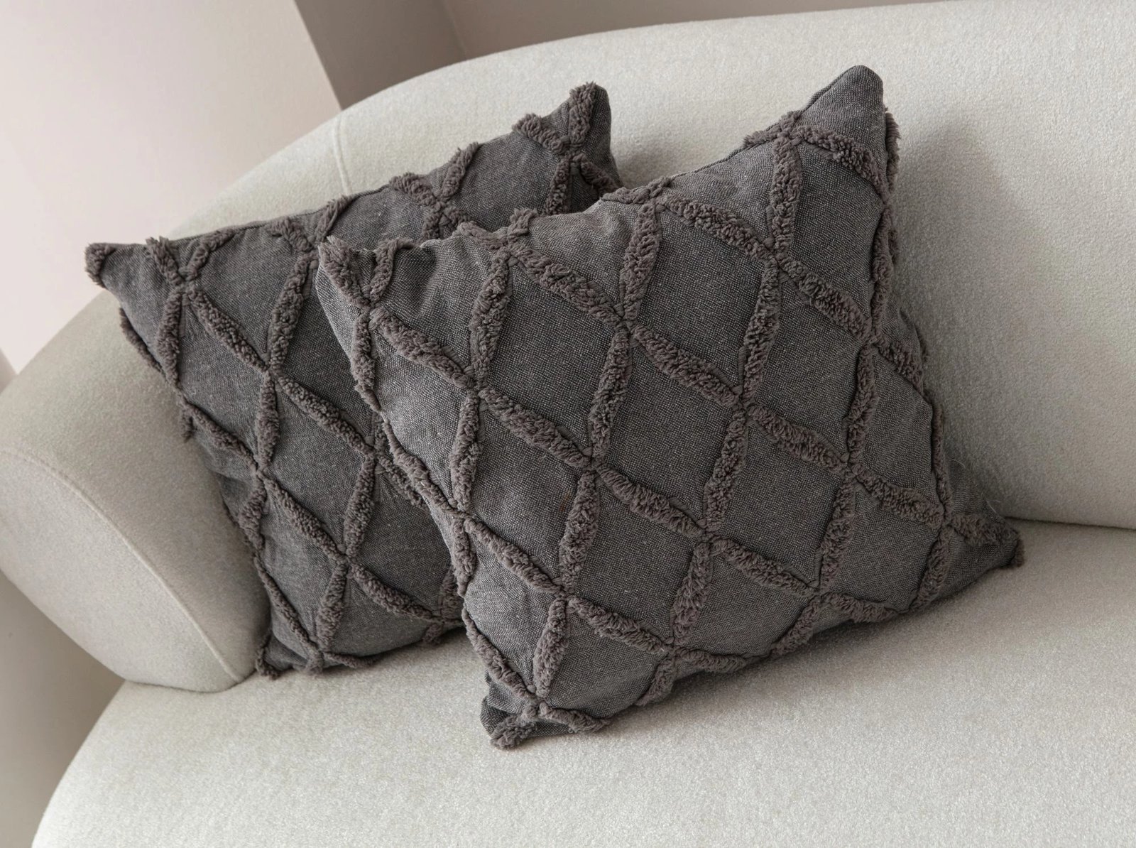 Set mbulesash jastëku (2 copë), Evila Originals, Tuffet, gri v1