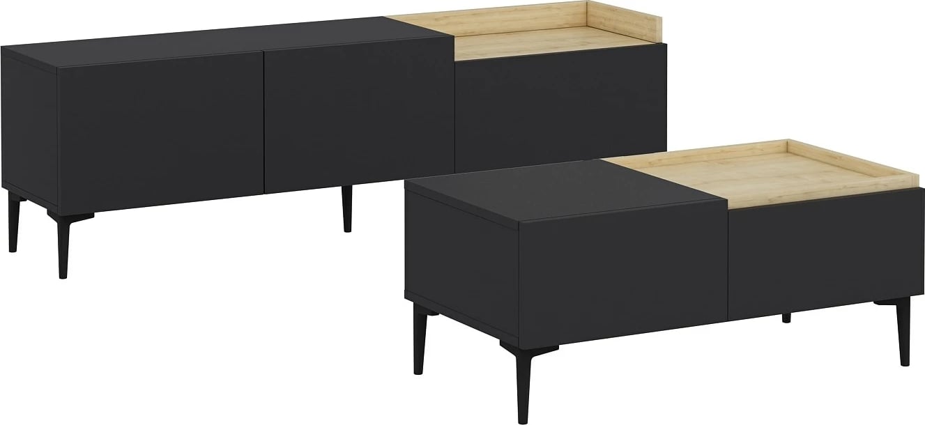 Set mobiljesh për dhomë dite, Skye Decor, Mia, antracit