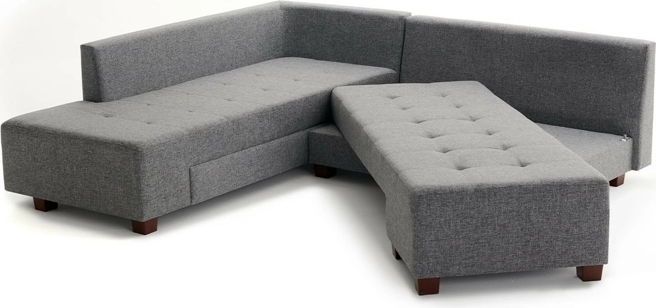 Kënd-sofë krevati Atelier del Sofa, kënd-sofë Manama majtas, ngjyrë gri
