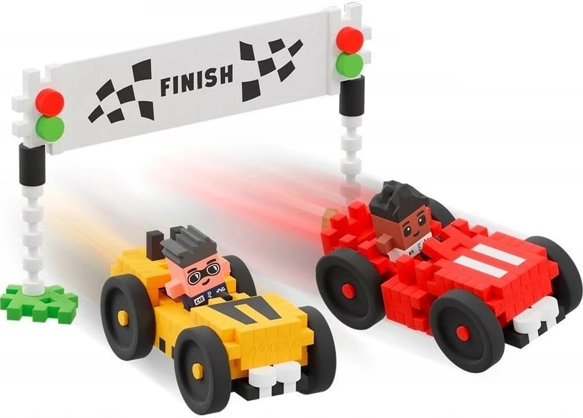 Set ndërtimi Marioinex Mini Waffle City Race, 80 elemente, me 2 figura, shumëngjyrësh