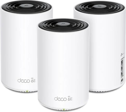 Mesh Wi-Fi TP-Link Deco XE75, Tri-band, 3 copë, 670m², e bardhë