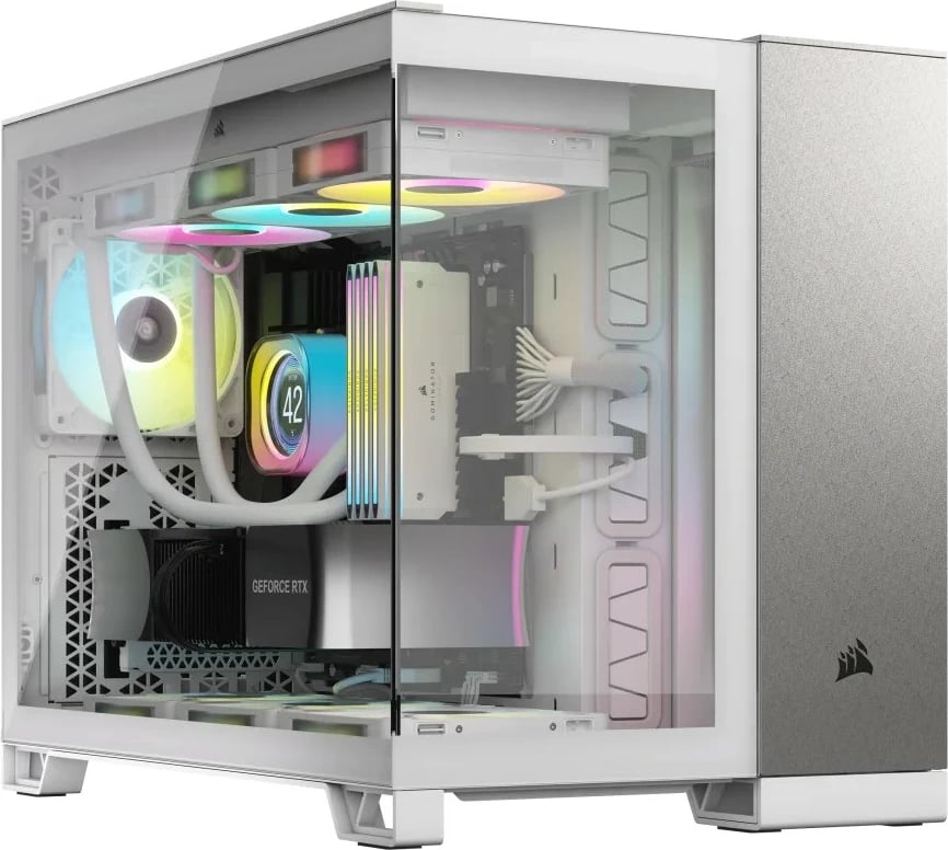 Kasë Corsair 2500X mATX, xham i temperuar, bardhë/satin grey