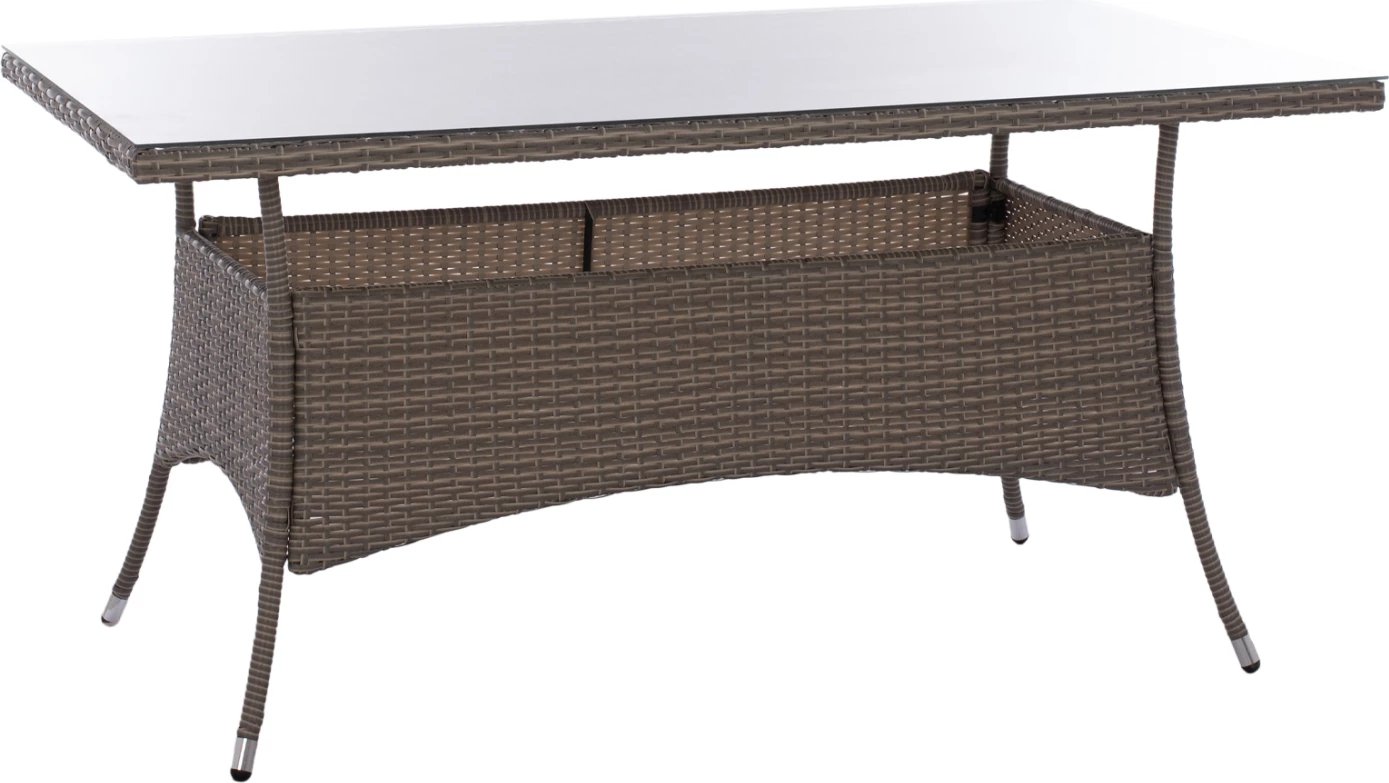 Tavolinë metalike Minsk rattan gri FH5507.01 150x90x75 cm