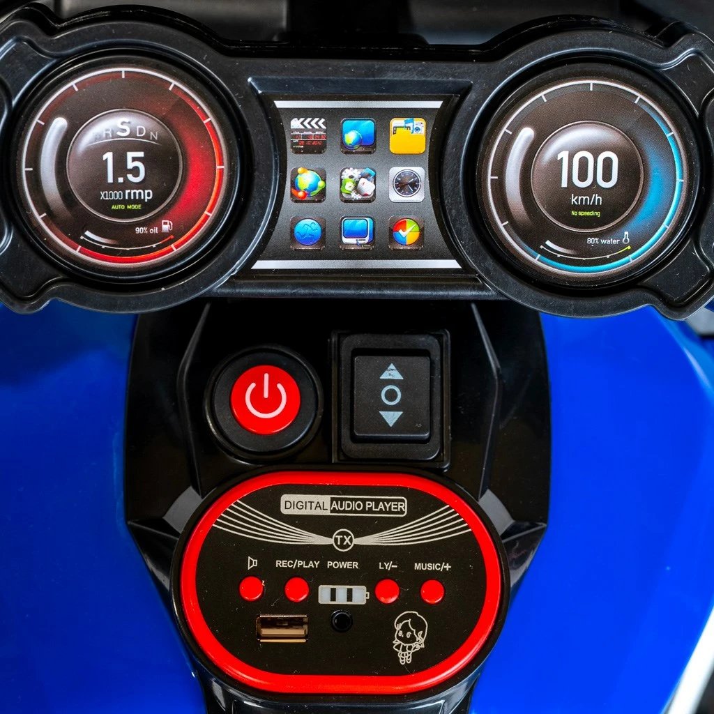 Motoçikletë elektrike për fëmijë, Baby Mix Rare, 6V 7Ah, 2x motor 380, 3 rrota, blu