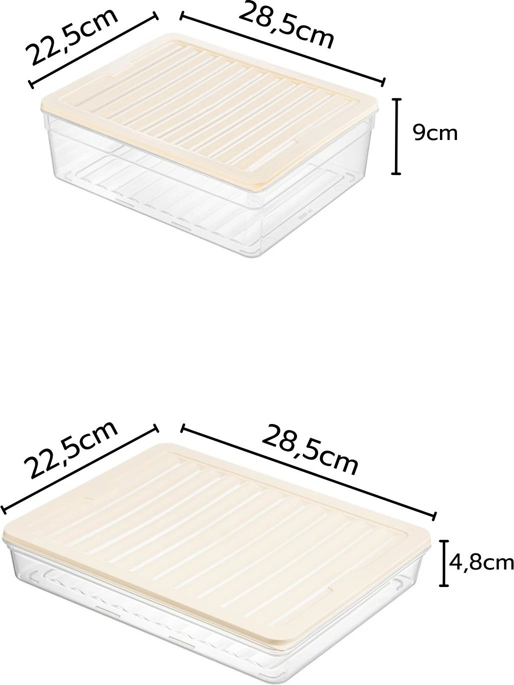 Set kuti plastike për organizim, krem, 4 copë, Hermia MDFRSB-2-4