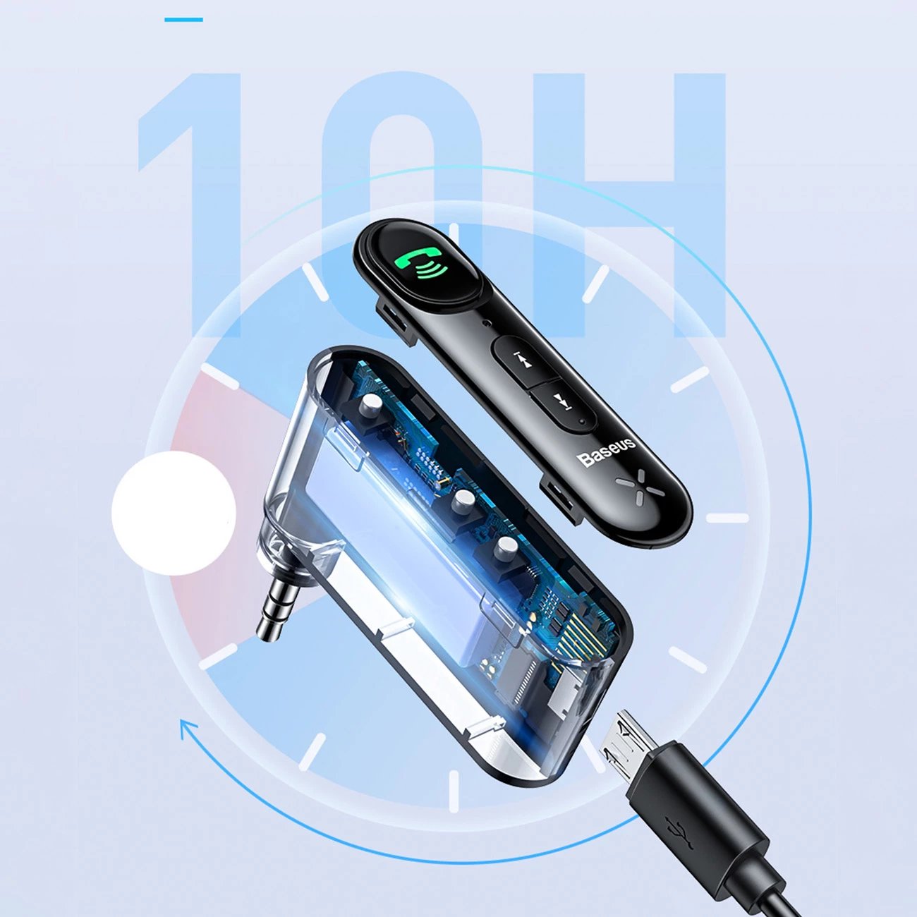 Transmetues Bluetooth Baseus BSBA-02, AUX, Bluetooth 5.0, i zi